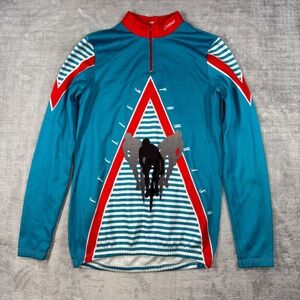Tommaso Cycling Jersey Mens 5 Blue Red Vintage 80s Long Sleeve Made in Italy